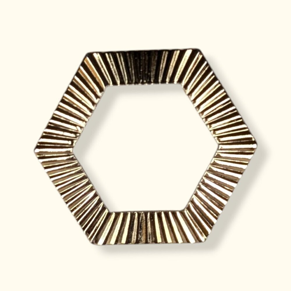 (2/$20) Vintage Hexagon Cut Out Brooch